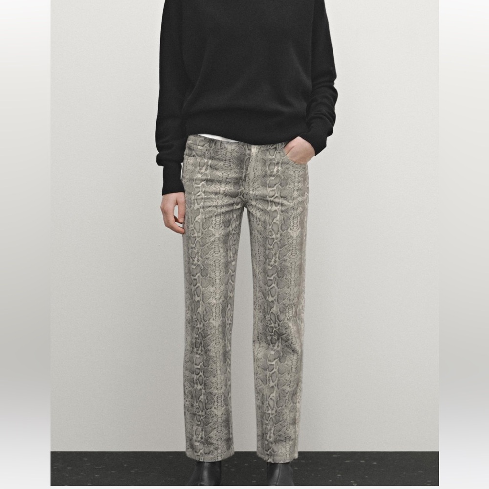 Massimo Dutti Snakeskin Jeans Size 4